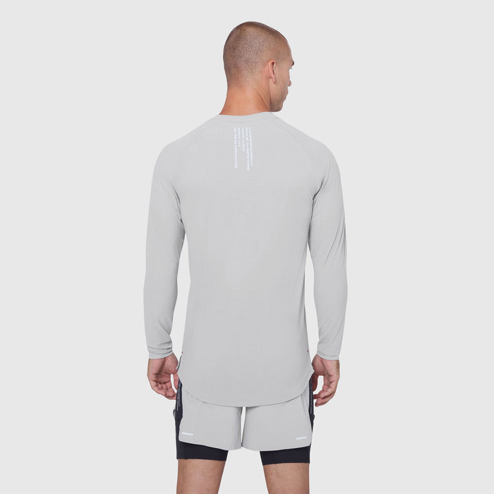 Laser-Vent Established Long Sleeve in Slate Grey, back view on model
