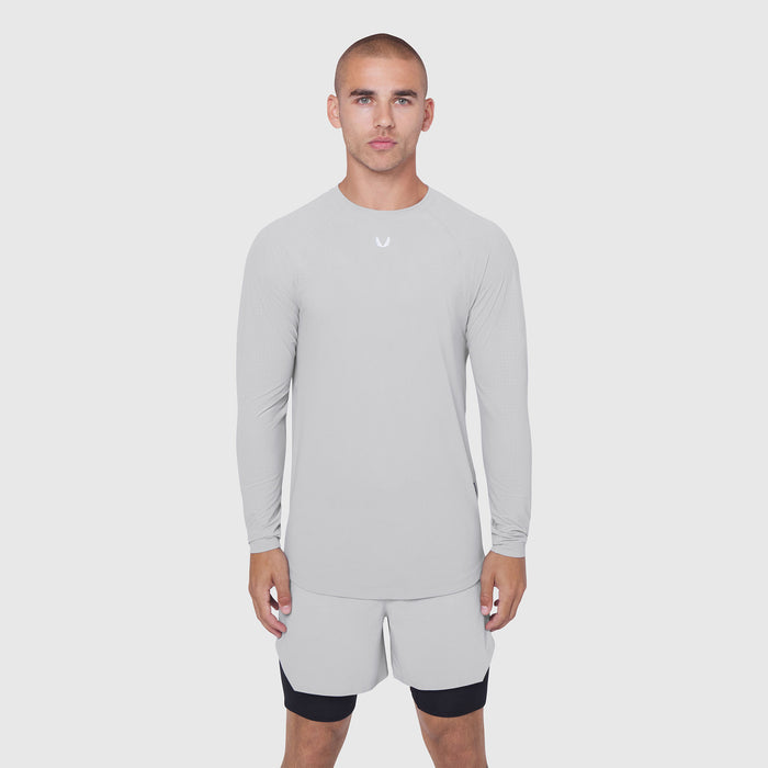Laser-Vent Established Long Sleeve in Slate Grey worn by male model, front view