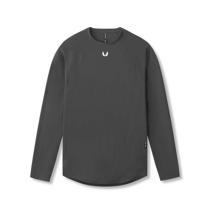 Flatlay of Laser-Vent™ Established Long Sleeve in space grey, front view