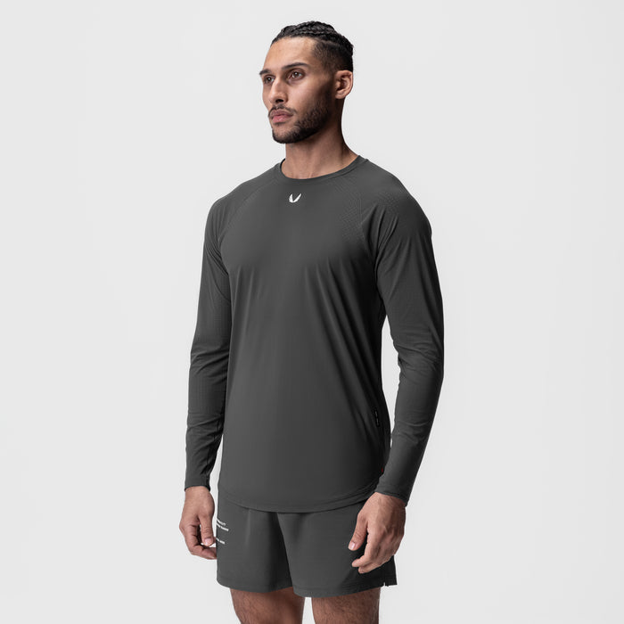 Laser-Vent™ Established Long Sleeve in Space Grey, worn by model in three-quarter view