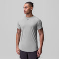 Laser-Vent Established Tee in slate grey, worn by model, front view