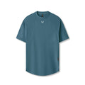 flatlay Laser-Vent Established Tee in storm blue, front view