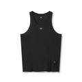 flatlay Laser-Vent™ Singlet Tank in black, front view
