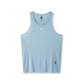 flatlay Laser-Vent™ Singlet Tank in light sky blue, front view