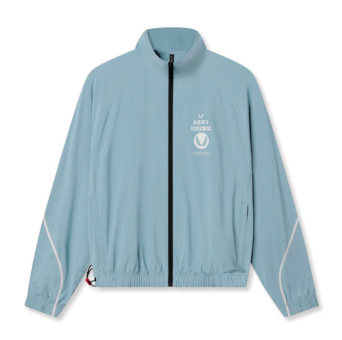 flatlay Aerotex Track Jacket in light sky blue, front view