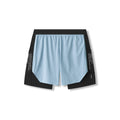 Flatlay of Aerotex™ Hybrid Liner Short in light sky blue and black, top view