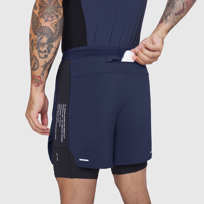0953. Aerotex™ Hybrid Liner Short - Navy/Black