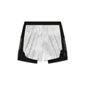 flatlay Aerotex Hybrid Liner Short in white and black, top view