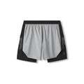 flatlay Aerotex™ Hybrid Liner Short in slate grey and black, front view