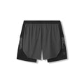 flatlay Aerotex™ Hybrid Liner Short in space grey and black, front view