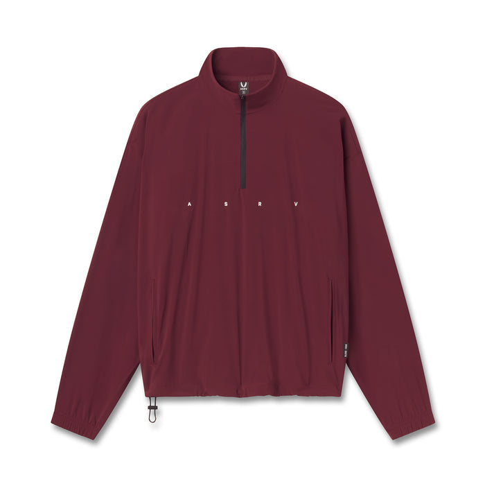 flatlay Aerotex Quarter-Zip Jacket in crimson, front view