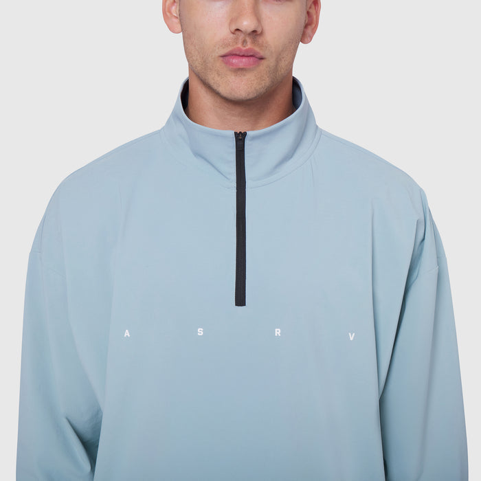 Aerotex Quarter-Zip Jacket in light sky blue worn by male model, front view