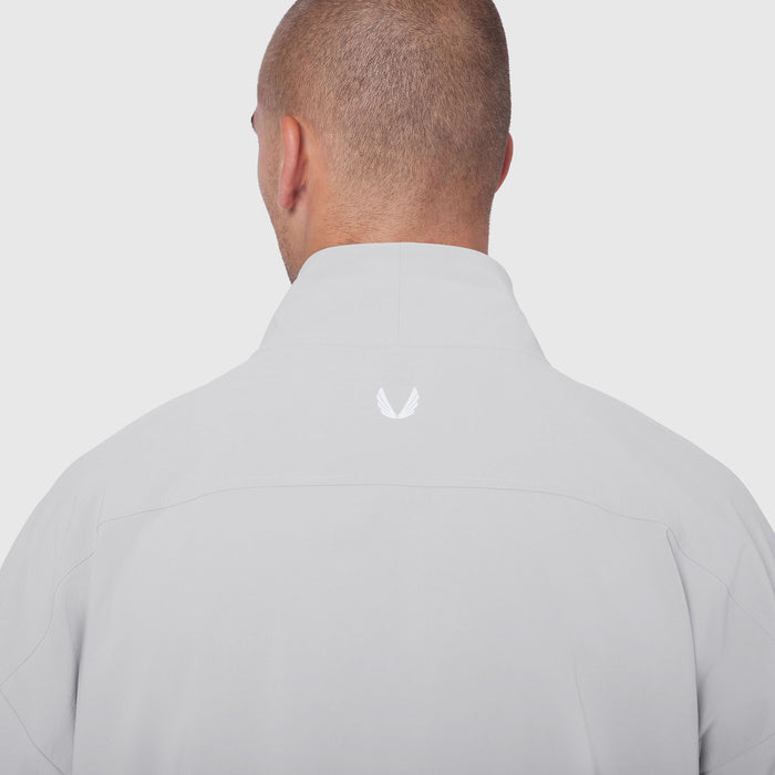 Aerotex Quarter-Zip Jacket in slate grey, back view on model