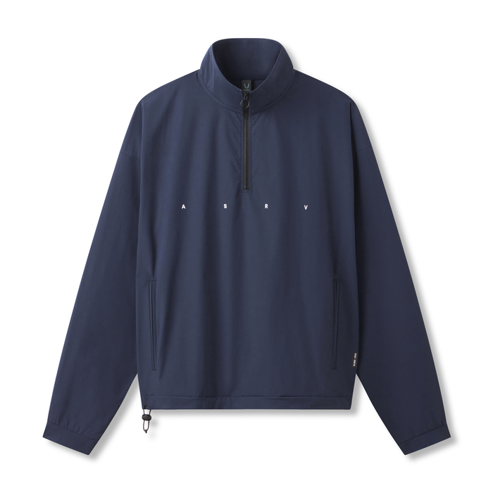 flatlay Ripstop Quarter Zip Jacket in navy, front view