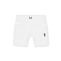 flatlay WarpFlexx-Lite 1/2-Length Legging shorts in white, back view