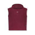 flatlay ASRV Reversible 2-in-1 Cutoff Hoodie in crimson, front view