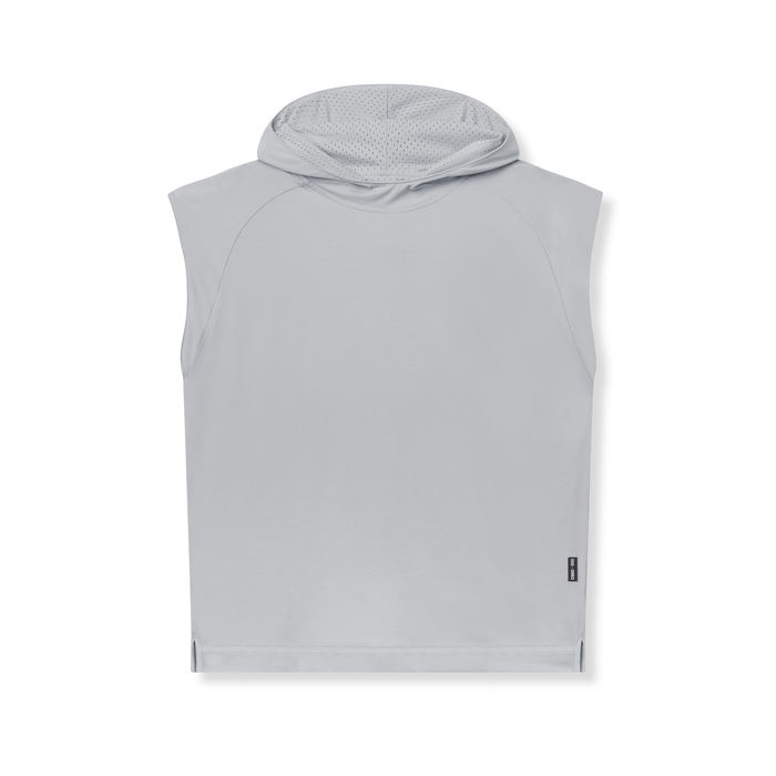flatlay reversible 2-in-1 cutoff hoodie in slate grey, front view