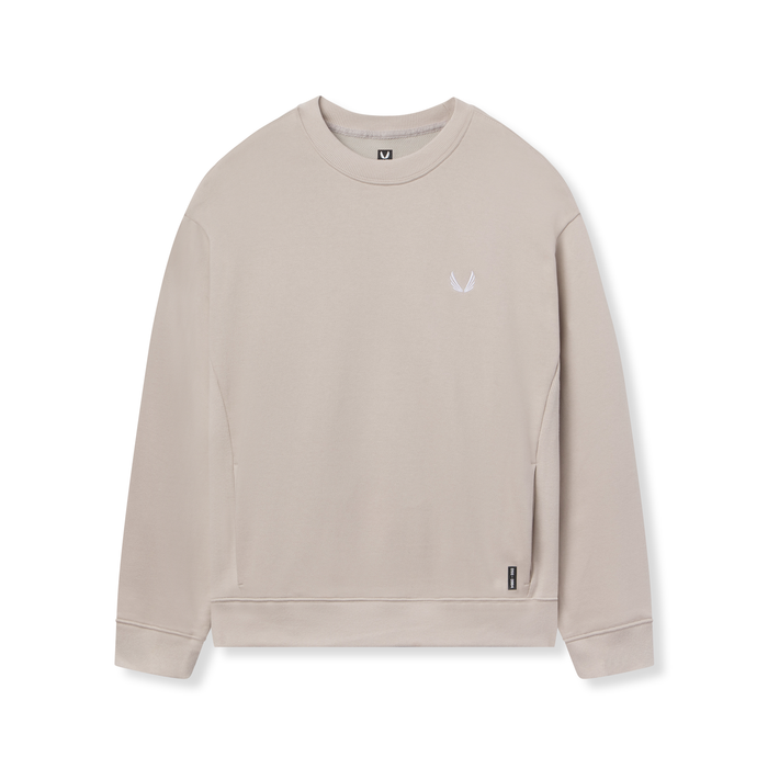 flatlay Herringbone Terry Crewneck sweatshirt in chai, front view
