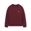 flatlay Herringbone Terry Crewneck sweatshirt in crimson, front view