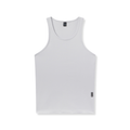 flatlay Creora® Tech Ribbed Tank in light grey, front view
