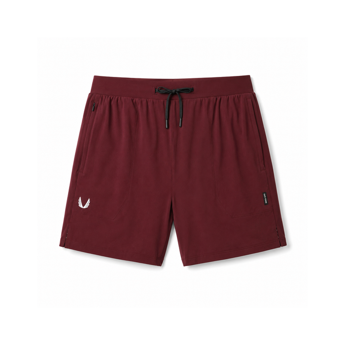 flatlay Aerotex Training Short in crimson, front view