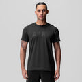AeroSilver Essential Tee in black worn by male model, front view