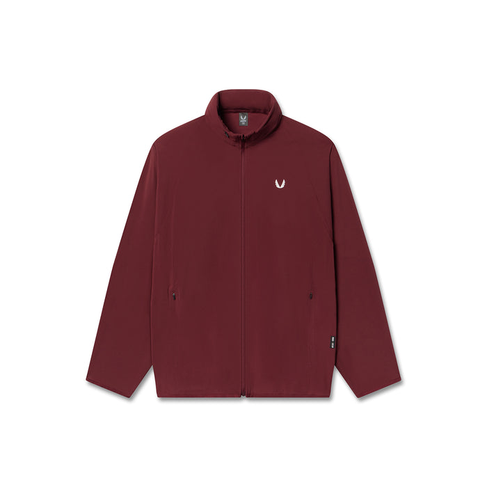 flatlay Aerotex Weather-Ready Bonded Windbreaker in crimson, front view