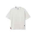 Flatlay of Herringbone Terry Oversized Cinch Tee in heather grey, front view
