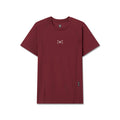 flatlay WarpFlexx-Lite Half-Sleeve Baselayer in crimson, front view