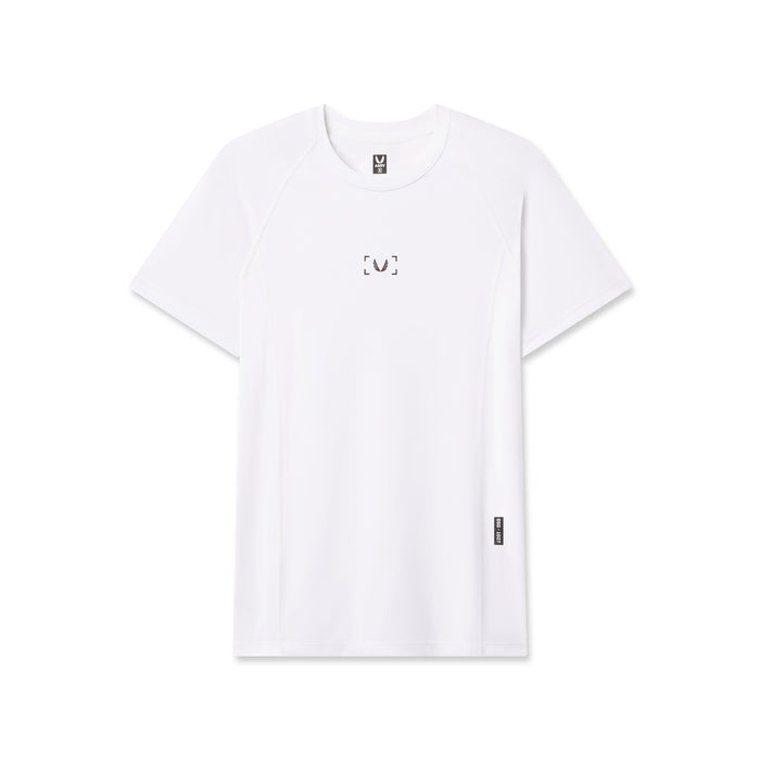 flatlay WarpFlexx-Lite half-sleeve baselayer tee in white, front view