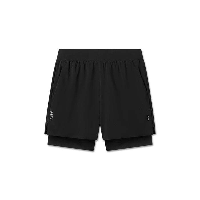 flatlay Aerotex Bonded 7" Liner Short in black, front view