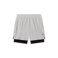 flatlay Aerotex Bonded 7" Liner Short in slate grey and black, front view