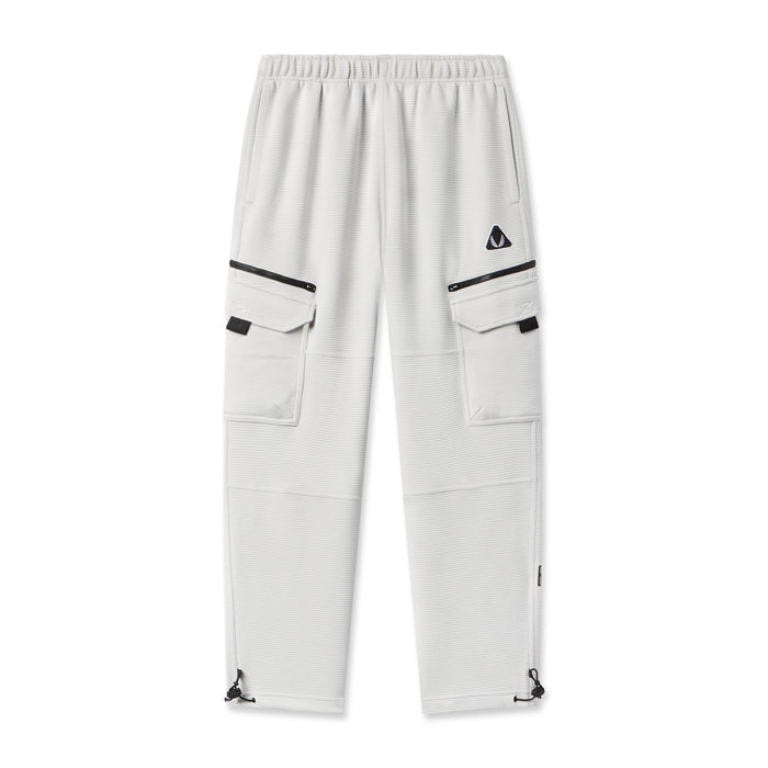 Flatlay of Deltapeak® Cargo Cinch Jogger in light grey with cargo pockets, front view
