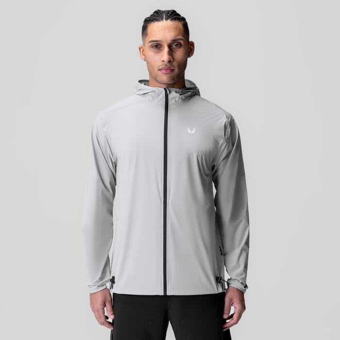 Aerotex™ Lightweight Windbreaker in slate grey, front view on model