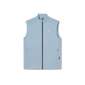 flatlay Aerotex PrimaLoft Run Vest in light sky, front view