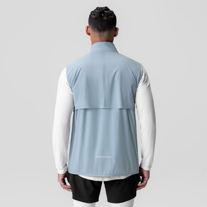Aerotex PrimaLoft Run Vest in light sky, back view on model