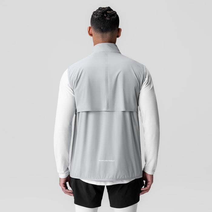 Aerotex PrimaLoft Run Vest in slate grey, back view on model