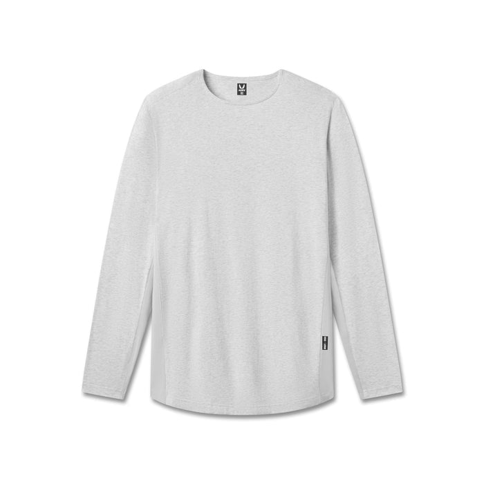 flatlay Creora® Cotton Modal Long Sleeve in heather grey, front view