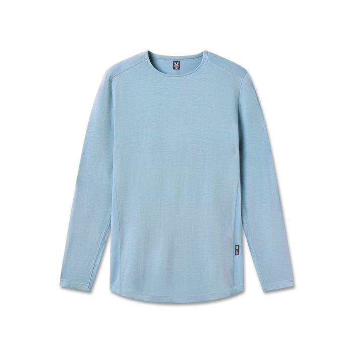 flatlay Creora® Cotton Modal Long Sleeve in light sky blue, front view