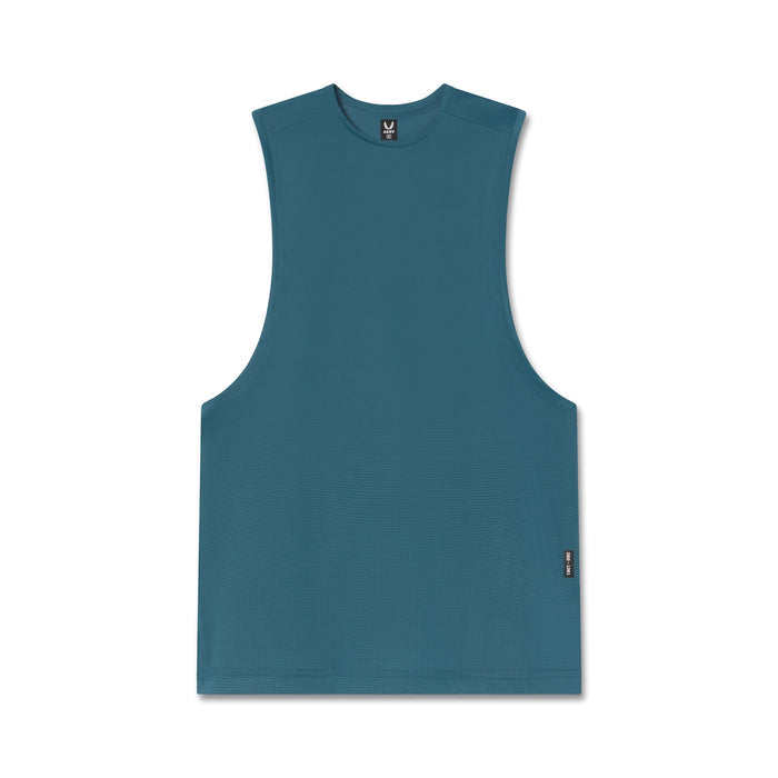 Flatlay of Ice-Skin™ Muscle Tank in storm blue, front view