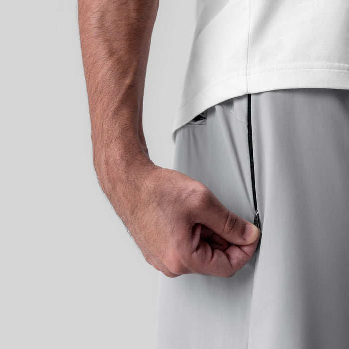 Revolutional Field Short in slate grey, worn by model showing side pocket detail