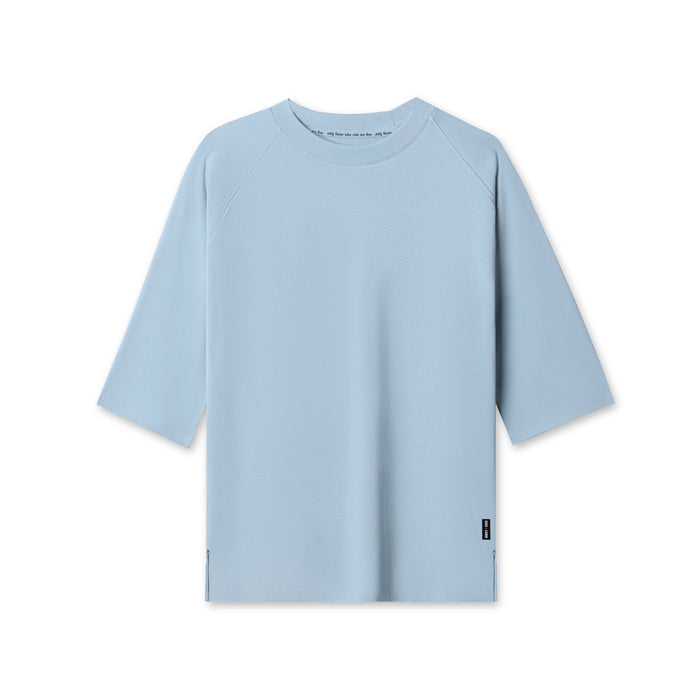 Flatlay of Supima® 3/4-Sleeve Oversized Tee in light sky blue, front view