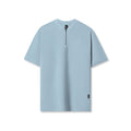 Flatlay of ASRV Tetra-Lite® Ice Zip Tee in light sky blue, front view