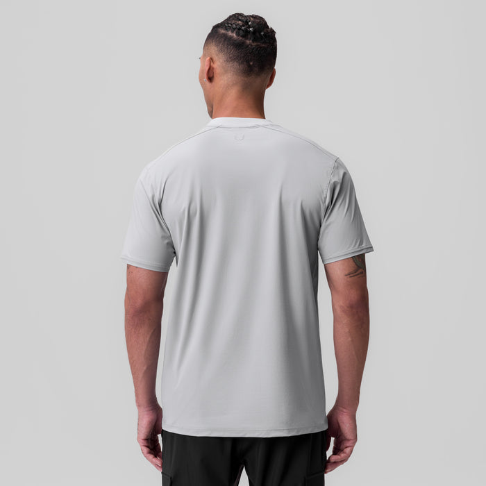 Tetra-Lite Ice Zip Tee in slate grey, back view on model