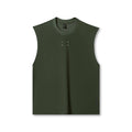 Flatlay of Towel Terry Cutoff sleeveless vest in olive, front view