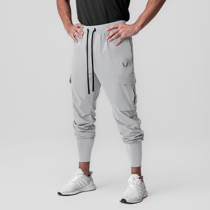 Tetra-Lite Ice Cargo High Rib Jogger in slate grey, worn by model standing front view