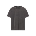 flatlay distressed relaxed tee in charcoal gray, front view