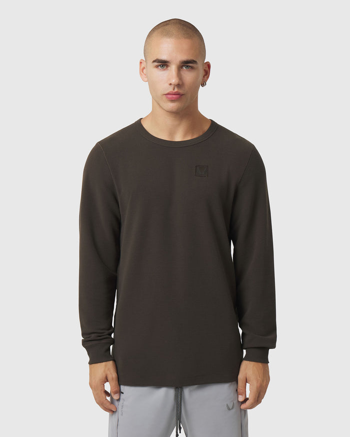 1112. Tech-Waffle™ Longsleeve - Dark Earth