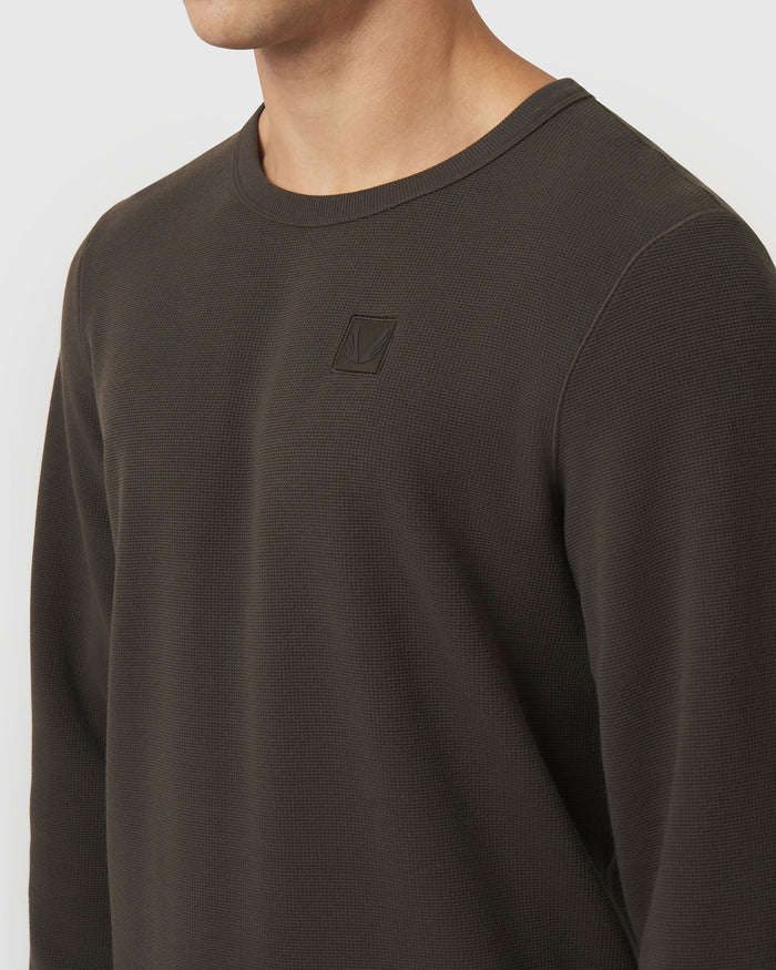 1112. Tech-Waffle™ Longsleeve - Dark Earth