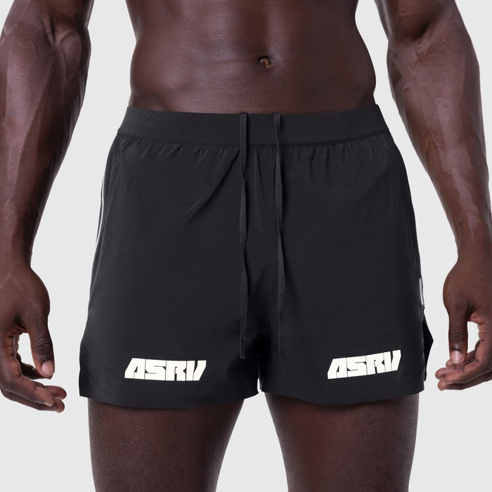 ASRV Aerotex 3" Distance Short in black, worn by model, front view